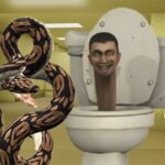 Python Snake Kill Skibidi Toalete din spate